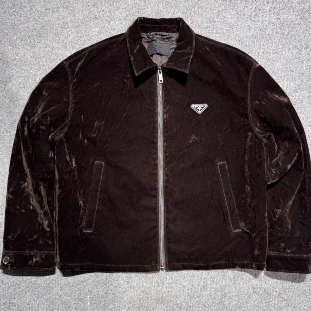 Prada Dark Brown Velvet Shirt Jacket